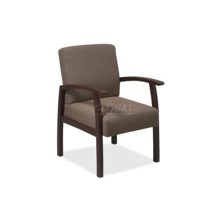 Sp Richards Lorell Deluxe Fabric Guest Chair, 24"W x 25"D x 35-1/2"H, Expresso Frame/Taupe Seat LLR68554